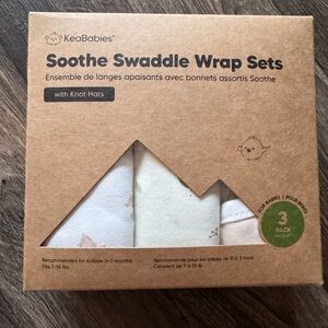 KeaBabies Soothe Swaddle Wrap Sets - White & Cream 3-Pack 0-3 mths